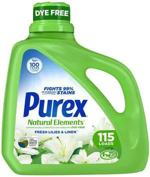 Purex Natural Elements Liquid Detergent, Fresh Lilies & Linen, 150 fl oz, 115 loads Purex Natural Elements Liquid Detergent, Fresh Lilies & Linen, 150 fl oz, 115 loads