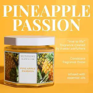 Scentworx 14.5 oz Pineapple Passion 3-Wick Jar Candle by Slatkin & Co Scentworx 14.5 oz Pineapple Passion 3-Wick Jar Candle by Slatkin & Co