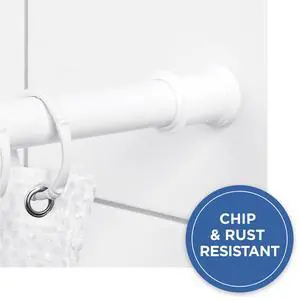 Mainstays Adjustable Tension Shower Curtain Rod, 44 - 72", Easy to Install, No Drilling, White Mainstays Adjustable Tension Shower Curtain Rod, 44 - 72", Easy to Install, No Drilling, White