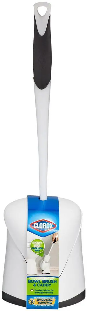 Clorox Hideaway Bowl Brush & Holder, Brush with Base Clorox Hideaway Bowl Brush & Holder, Brush with Base