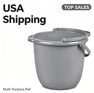 Sterilite 10 Qt. Plastic Spout Pail Bucket with Handle, Mop Bucket for Cleaning, Car Wash & Mopping, Titanium Gray Sterilite 10 Qt. Plastic Spout Pail Bucket with Handle, Mop Bucket for Cleaning, Car Wash & Mopping, Titanium Gray