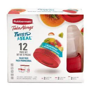 Rubbermaid Takealongs 12 Piece Food Storage Set, Red Rubbermaid Takealongs 12 Piece Food Storage Set, Red