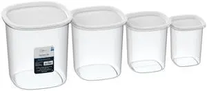 Mainstays 8-Piece Plastic Pantry Food Storage Container Set, Kitchen Pantry Organizer Canisters for Dry Food Storage and Pantry Organization Mainstays 8-Piece Plastic Pantry Food Storage Container Set, Kitchen Pantry Organizer Canisters for Dry Food Storage and Pantry Organization