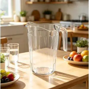 60 FL OZ, 8.4 x 7.5 IN Clear Plastic Stackable Pitcher, by Way To Celebrate 60 FL OZ, 8.4 x 7.5 IN Clear Plastic Stackable Pitcher, by Way To Celebrate