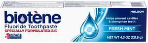 Biotene Original Sugar Free Fluoride Toothpaste for Dry Mouth, Fresh Mint, 4.3 Oz Biotene Original Sugar Free Fluoride Toothpaste for Dry Mouth, Fresh Mint, 4.3 Oz