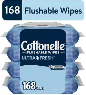 Cottonelle Ultra Fresh Flushable Wet Wipes, 4 Flip-Top Packs Cottonelle Ultra Fresh Flushable Wet Wipes, 4 Flip-Top Packs