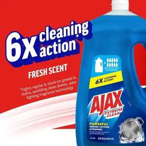 Ajax Extreme Clean Foaming Dish Soap, Deep Cleaning, Grease-Cutting, 85 fl oz Ajax Extreme Clean Foaming Dish Soap, Deep Cleaning, Grease-Cutting, 85 fl oz