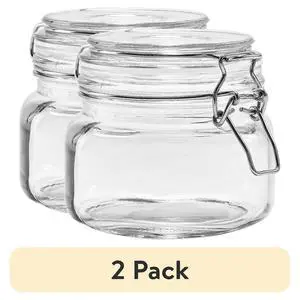 (2 pack) Mainstays 17 oz Glass Airtight Food Storage Jar Canister with Locking Lid, Pantry Organizer Container for Dry Food, Coffee, Sugar, Spices and Kitchen Storage (2 pack) Mainstays 17 oz Glass Airtight Food Storage Jar Canister with Locking Lid, Pantry Organizer Container for Dry Food, Coffee, Sugar, Spices and Kitchen Storage