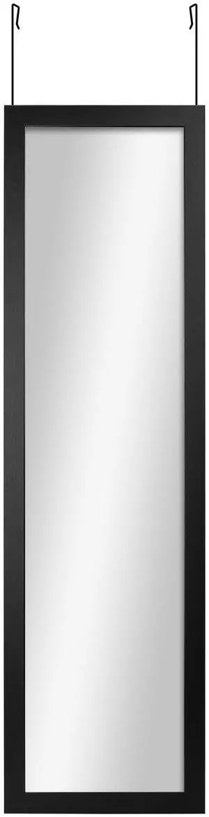 Mainstays Over-the-Door Rectangular Mirror, Black, 14.25 in x 50.45 in Mainstays Over-the-Door Rectangular Mirror, Black, 14.25 in x 50.45 in