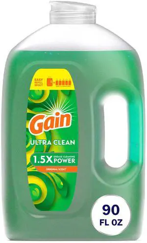 Gain Ultra Dishwashing Liquid Dish Soap, Original Scent, 90.0 fl oz Gain Ultra Dishwashing Liquid Dish Soap, Original Scent, 90.0 fl oz