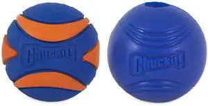 Chuckit! Sonic Ultra Squeaker Ball & Super Crunch Ball Fetch Dog Toy, Medium 2.5" for Dogs 20 to 60 lb, Blue, Pack of 2 Chuckit! Sonic Ultra Squeaker Ball & Super Crunch Ball Fetch Dog Toy, Medium 2.5" for Dogs 20 to 60 lb, Blue, Pack of 2