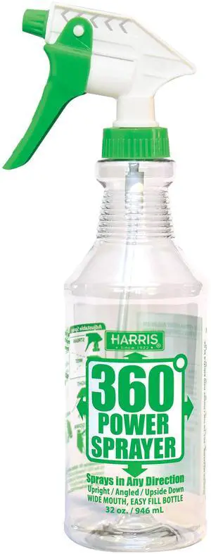 Harris Pro 360° Degree Power Sprayer, Plastic Spray Bottle, with Adjustable Nozzle, 32 oz. Capacity Harris Pro 360° Degree Power Sprayer, Plastic Spray Bottle, with Adjustable Nozzle, 32 oz. Capacity