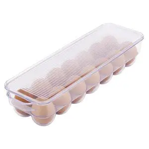 Mainstays Clear Plastic Egg Holder for Refrigerator (Holds 14 Eggs), Made for Refrigerator Egg Storage Mainstays Clear Plastic Egg Holder for Refrigerator (Holds 14 Eggs), Made for Refrigerator Egg Storage