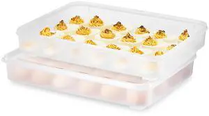 Sorbus Clear Deviled Egg Tray Set 2 Piece Carrier Holds 48 Eggs Total with Secure Lid, Portable Sorbus Clear Deviled Egg Tray Set 2 Piece Carrier Holds 48 Eggs Total with Secure Lid, Portable