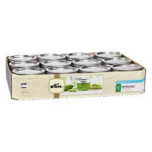 Kerr Canning Jars, Wide Mouth Half-Pint Mason Jars with Lids and Bands, 12 Count 8 oz Kerr Canning Jars, Wide Mouth Half-Pint Mason Jars with Lids and Bands, 12 Count 8 oz