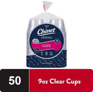 Crystal® Premium Disposable Plastic Cups, Clear, 9 oz, 50 Count Crystal® Premium Disposable Plastic Cups, Clear, 9 oz, 50 Count
