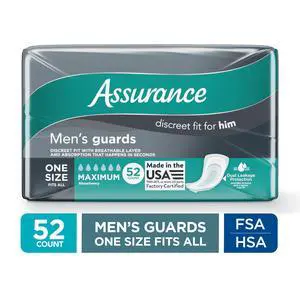 Assurance Men's Guards, Maximum Absorbency, One Size Fits All, 52 Count Assurance Men's Guards, Maximum Absorbency, One Size Fits All, 52 Count