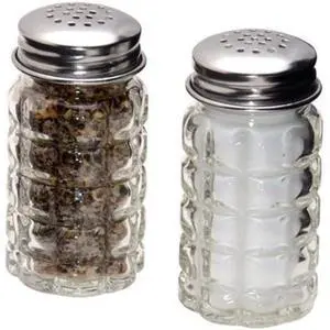 Retro Style Salt and Pepper Shakers with Stainless Tops (2) Retro Style Salt and Pepper Shakers with Stainless Tops (2)