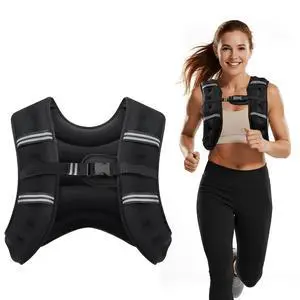Weighted Vest, 8lb/12lb/16lb/20lb/25lb/30lb Weight Vest with Two Adjustment Straps for Men Women, Weight Vests with Reflective Stripe for Strength Training, Running, Jogging, Walking Weighted Vest, 8lb/12lb/16lb/20lb/25lb/30lb Weight Vest with Two Adjustment Straps for Men Women, Weight Vests with Reflective Stripe for Strength Training, Running, Jogging, Walking