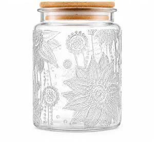 Custde Vintage Glass Jars With Lids, 23.7oz Airtight Food Storage Containers,Kitchen Canisters For Sugar, Coffee, Tea, Spice, Flour, Candy Cookie, Pasta, Cereal, Cute Decorative Jars(Sunflower*1) Custde Vintage Glass Jars With Lids, 23.7oz Airtight Food Storage Containers,Kitchen Canisters For Sugar, Coffee, Tea, Spice, Flour, Candy Cookie, Pasta, Cereal, Cute Decorative Jars(Sunflower*1)