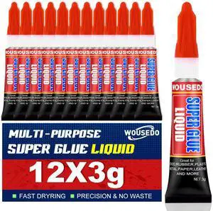 12 X 3g Super Glue Liquid, Fast Drying All-Purpose Cyanoacrylate(CA) Glue 12 X 3g Super Glue Liquid, Fast Drying All-Purpose Cyanoacrylate(CA) Glue