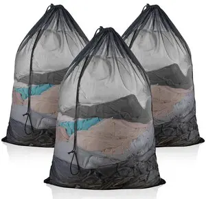 3 Pack Large Mesh Laundry Bag, 24 x 36 Inch Mesh Wash Bag with Drawstring Closure, Delicates Bag for Washing Machine - Perfect for College Dorms, Travel, Laundromats, Apartments (Black) 3 Pack Large Mesh Laundry Bag, 24 x 36 Inch Mesh Wash Bag with Drawstring Closure, Delicates Bag for Washing Machine - Perfect for College Dorms, Travel, Laundromats, Apartments (Black)