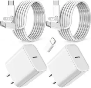 Fast iPad Charger,iPad Charger Fast Charging 2Pack Wall Chargers Plug Adapter Type C USB C to C Cable Cord 6ft for iPad Pro 12.9,iPad Pro 11/13inch(M4),iPad Air 5th/4th,iPad mini 6/7,iPad 10/11th(A16) Fast iPad Charger,iPad Charger Fast Charging 2Pack Wall Chargers Plug Adapter Type C USB C to C Cable Cord 6ft for iPad Pro 12.9,iPad Pro 11/13inch(M4),iPad Air 5th/4th,iPad mini 6/7,iPad 10/11th(A16)