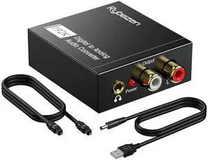 DAC 192KHz Digital to Analog Audio Converter, Optical to RCA Adapter with Coaxial Cable, Toslink Optical to 3.5mm Adapter for PS4 HD DVD Home Cinema Systems DAC 192KHz Digital to Analog Audio Converter, Optical to RCA Adapter with Coaxial Cable, Toslink Optical to 3.5mm Adapter for PS4 HD DVD Home Cinema Systems