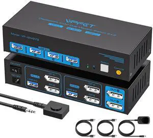 4K@144Hz KVM Switch 2 Monitors 2 Computers Display Port 8K@60Hz USB 3.0 KVM Switch Dual Monitor for 2 Computers Share 2 Monitors and 4 USB Devices Support Extended/Copy Mode with Desktop Controller 4K@144Hz KVM Switch 2 Monitors 2 Computers Display Port 8K@60Hz USB 3.0 KVM Switch Dual Monitor for 2 Computers Share 2 Monitors and 4 USB Devices Support Extended/Copy Mode with Desktop Controller