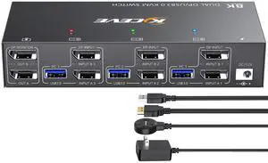 KVM Switch 2 Monitors 3 Computers Displayport, USB 3.0 KVM Switch 3 Computer Sharing 2 Monitor and 4 USB 3.0 Devices, 4K@144Hz, Wired Remote(4K DP 3 in 2 out KVM) KVM Switch 2 Monitors 3 Computers Displayport, USB 3.0 KVM Switch 3 Computer Sharing 2 Monitor and 4 USB 3.0 Devices, 4K@144Hz, Wired Remote(4K DP 3 in 2 out KVM)