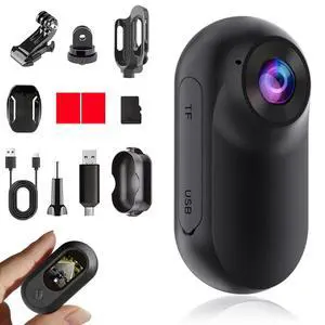 Mini Body Camera 1080P, Thumb Size Wearable Helmet Camera, Clip On Action Cam, Body Cam for Cycling Travel Sports(Matte Black) Mini Body Camera 1080P, Thumb Size Wearable Helmet Camera, Clip On Action Cam, Body Cam for Cycling Travel Sports(Matte Black)