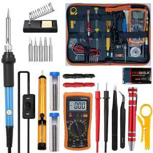 Soldering Iron Kit, Digital Multimeter Kit, Multi Tester, Voltage Tester, Measures AC/DC Voltage, Current, Resistance/Continuity/Diode/Triode. Electric Soldering Iron, Adjustable Temperature Soldering Iron Kit, Digital Multimeter Kit, Multi Tester, Voltage Tester, Measures AC/DC Voltage, Current, Resistance/Continuity/Diode/Triode. Electric Soldering Iron, Adjustable Temperature