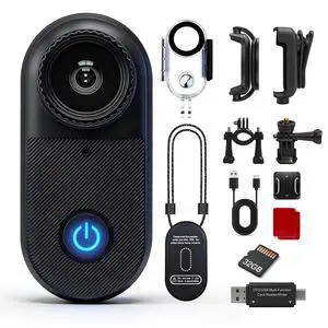 Mini Body Camera with 32GB, Magnetic Body Cam with 10M Waterproof Case, 130° Wide Angle Sports Cam, Thumb-Size POV Camera for Swimming Diving Snorkeling Cycling Traveling Vlogging(Black) Mini Body Camera with 32GB, Magnetic Body Cam with 10M Waterproof Case, 130° Wide Angle Sports Cam, Thumb-Size POV Camera for Swimming Diving Snorkeling Cycling Traveling Vlogging(Black)
