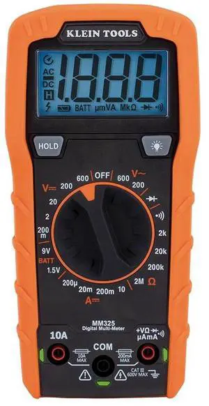 MM325 Multimeter, Digital Manual-Ranging 600V AC/DC Voltage Tester, Tests Batteries, Current, Resistance, Diodes, and Continuity MM325 Multimeter, Digital Manual-Ranging 600V AC/DC Voltage Tester, Tests Batteries, Current, Resistance, Diodes, and Continuity