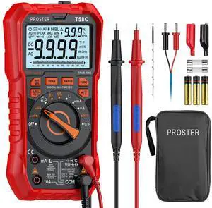 Digital Multimeter Tester True RMS 9999 Counts - Auto Ranging Multimeter, AC DC Voltage Current Meter with NCV Inductance Backlight Temperature Capacitance Test Meter Electrical Digital Multimeter Tester True RMS 9999 Counts - Auto Ranging Multimeter, AC DC Voltage Current Meter with NCV Inductance Backlight Temperature Capacitance Test Meter Electrical