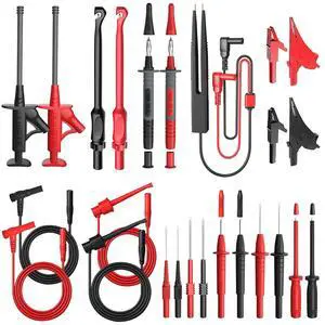 25PCS Multimeter Test Leads Kit, Test Leads Set with Replaceable Alligator Clips,Wire Piercing Probes, Alligator Clips,Test Hook Clips,Test Tweezer for Digital Electrical Multimeter Testing 25PCS Multimeter Test Leads Kit, Test Leads Set with Replaceable Alligator Clips,Wire Piercing Probes, Alligator Clips,Test Hook Clips,Test Tweezer for Digital Electrical Multimeter Testing