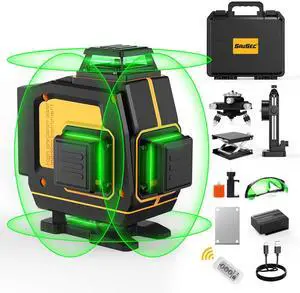 Laser Level 360 Self Leveling, Rechargeable (Up to 37H) 4D Lazer Leveler Tool Kit, 16 Lines Green Leveler Tool Rechargeable/Stepless Dimming/Remote Control/Switchable for Home & Outdoor Laser Level 360 Self Leveling, Rechargeable (Up to 37H) 4D Lazer Leveler Tool Kit, 16 Lines Green Leveler Tool Rechargeable/Stepless Dimming/Remote Control/Switchable for Home & Outdoor