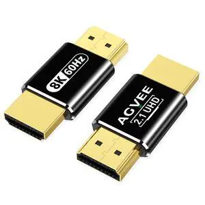 2 Pack 8K Male to Male HDMI Adapter, 8K@60HZ HDR HDMI 2.1 Coupler Converter Extension Connetor, Aluminium Alloy Shell for HDTV Roku Stick, Switch, Xbox One, PS4, PC, Black 2 Pack 8K Male to Male HDMI Adapter, 8K@60HZ HDR HDMI 2.1 Coupler Converter Extension Connetor, Aluminium Alloy Shell for HDTV Roku Stick, Switch, Xbox One, PS4, PC, Black