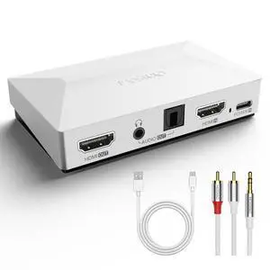 HDMI Audio Extractor, 4K60 HDMI to Optical 3.5mm AUX Audio Adapter Splitter Converter, White, Compatible with PS5, Switch, Blu-ray Player, Set-top Box, Windows, Mac, Smart TV,Projector(No ARC) HDMI Audio Extractor, 4K60 HDMI to Optical 3.5mm AUX Audio Adapter Splitter Converter, White, Compatible with PS5, Switch, Blu-ray Player, Set-top Box, Windows, Mac, Smart TV,Projector(No ARC)
