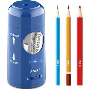 Electric Pencil Sharpener, Rechargeable Fully Automatic Pencil Sharpener for Jumbo & Colored Pencils (7-11.5mm), Auto in/Out, Hands-Free, Portable for Home/Classroom/Office PSX6(Blue) Electric Pencil Sharpener, Rechargeable Fully Automatic Pencil Sharpener for Jumbo & Colored Pencils (7-11.5mm), Auto in/Out, Hands-Free, Portable for Home/Classroom/Office PSX6(Blue)
