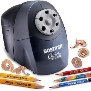 Office QuietSharp 6 Electric Pencil Sharpener, Heavy Duty Classroom Sharpener, Size Selector with 6 Different Sizes, For Colored & Graphite Pencils, Black Office QuietSharp 6 Electric Pencil Sharpener, Heavy Duty Classroom Sharpener, Size Selector with 6 Different Sizes, For Colored & Graphite Pencils, Black