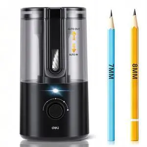 Electric Pencil Sharpener, Fully Automatic Pencil Sharpener for 6.9-8mm No.2 & Colored Pencils, Auto in & Out, Rechargeable Hands-Free Sharpener for Classroom, Home, Office, Black Electric Pencil Sharpener, Fully Automatic Pencil Sharpener for 6.9-8mm No.2 & Colored Pencils, Auto in & Out, Rechargeable Hands-Free Sharpener for Classroom, Home, Office, Black