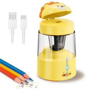 Lion Electric Pencil Sharpener for Colored Pencils, Rechargeable Lion Electric Pencil Sharpener for Colored Pencils, Rechargeable