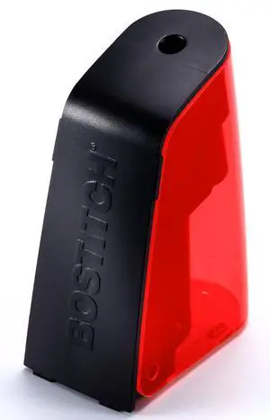 Office Battery Powered Pencil Sharpener, Portable, Hinged Tray, Colored Pencil Compatible, Fits In Backpack & Most Pencil Cases, Red Office Battery Powered Pencil Sharpener, Portable, Hinged Tray, Colored Pencil Compatible, Fits In Backpack & Most Pencil Cases, Red