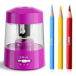 Electric Pencil Sharpener Battery Powered, 6-12mm Jumbo Pencils, Pink Electric Pencil Sharpener Battery Powered, 6-12mm Jumbo Pencils, Pink
