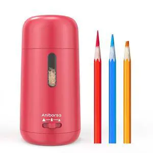 Rechargeable Electric Pencil Sharpener, Auto in & Out, Red Rechargeable Electric Pencil Sharpener, Auto in & Out, Red