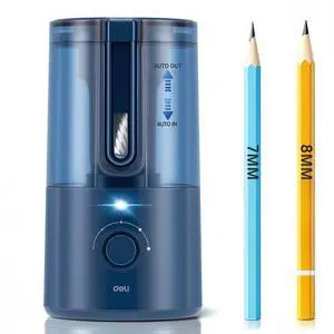 Electric Pencil Sharpener, Fully Automatic Pencil Sharpener for 6.9-8mm No.2 & Colored Pencils, Auto in & Out, Rechargeable Hands-Free Sharpener for Classroom, Home, Office, Blue Electric Pencil Sharpener, Fully Automatic Pencil Sharpener for 6.9-8mm No.2 & Colored Pencils, Auto in & Out, Rechargeable Hands-Free Sharpener for Classroom, Home, Office, Blue