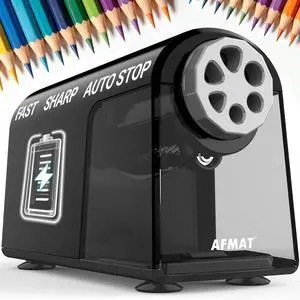 Electric Pencil Sharpener for Classroom, 6 Holes, Cordless & Rechargeable, Fast Sharpen, Auto Stop, 10K+ Uses, Heavy Duty Pencil Sharpener for 6-11mm No.2/Large/Colored Pencils PSD2(Black) Electric Pencil Sharpener for Classroom, 6 Holes, Cordless & Rechargeable, Fast Sharpen, Auto Stop, 10K+ Uses, Heavy Duty Pencil Sharpener for 6-11mm No.2/Large/Colored Pencils PSD2(Black)