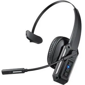Trucker Bluetooth Headset with Mic, Wireless Headset for Work with Mute Button, 60H Battery, Over Ear Bluetooth Headset for Truck Driver, Office, Laptop, Cell Phone, Black Trucker Bluetooth Headset with Mic, Wireless Headset for Work with Mute Button, 60H Battery, Over Ear Bluetooth Headset for Truck Driver, Office, Laptop, Cell Phone, Black