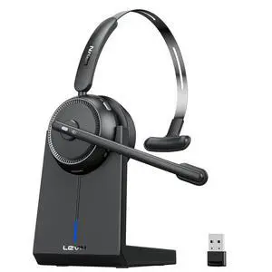 Wireless Headset 5.2, Wireless Headset with Mic for Work with(Noise Cancelling),Bluetooth Headphones for Work from Home/Office/PC/Computer/Center(Black) Wireless Headset 5.2, Wireless Headset with Mic for Work with(Noise Cancelling),Bluetooth Headphones for Work from Home/Office/PC/Computer/Center(Black)